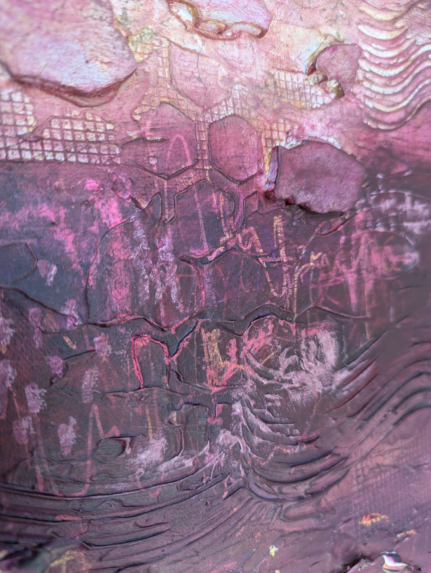 Toile abstraite ''L'histoire mystérieuse''