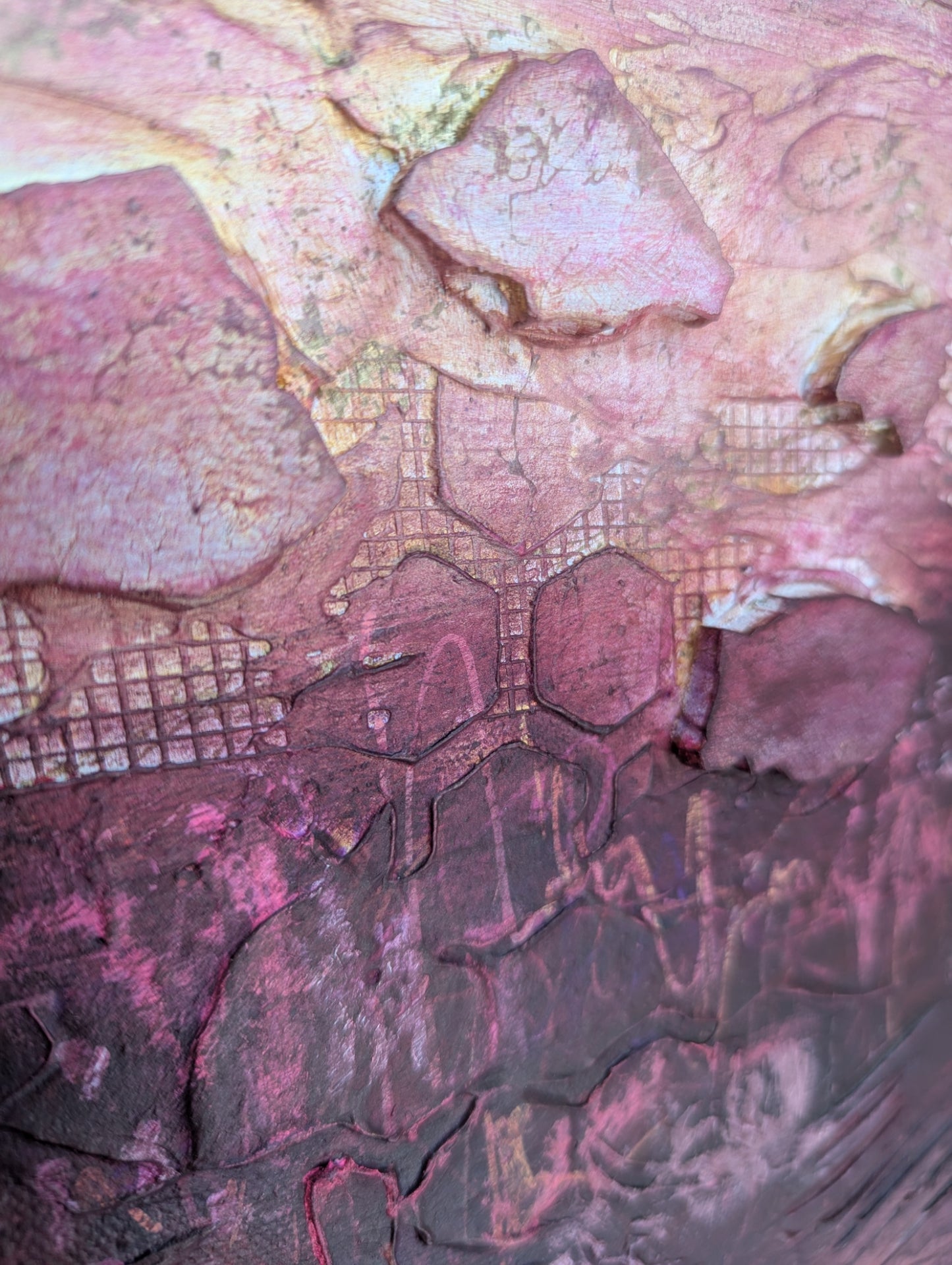Toile abstraite ''L'histoire mystérieuse''