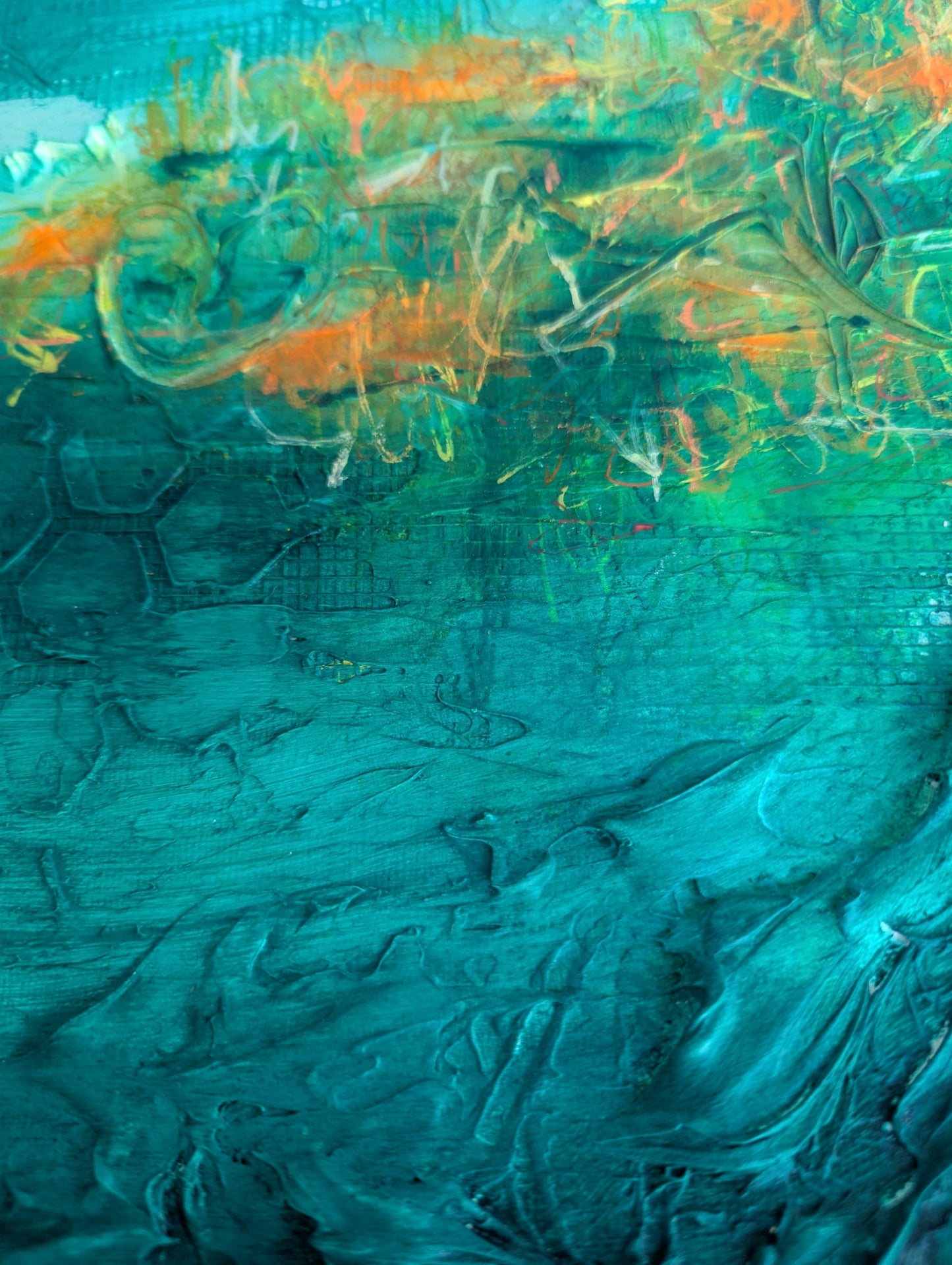 Toile abstraite ''Les nénuphars''