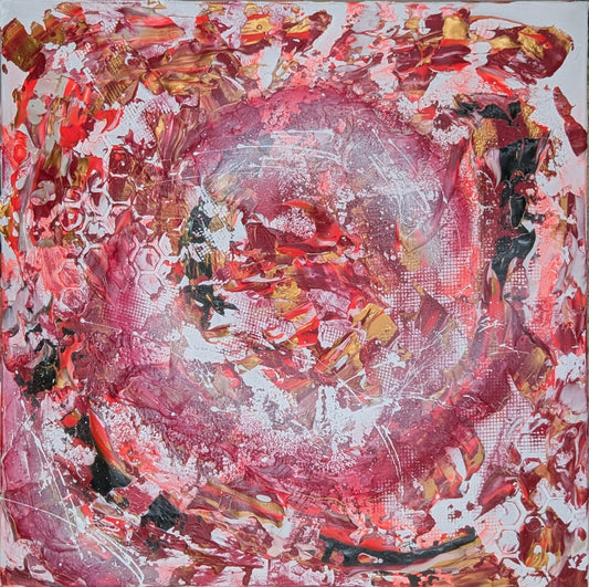 Toile abstraite ''S'offrir une rose''