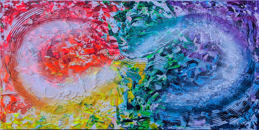 Toile abstraite ''Vers l'infini et plus loin encore''