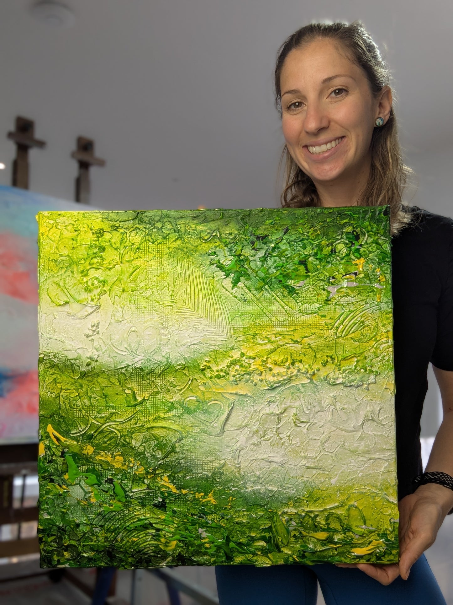 Toile abstraite ''Lève la tête et regarde à travers les feuilles''