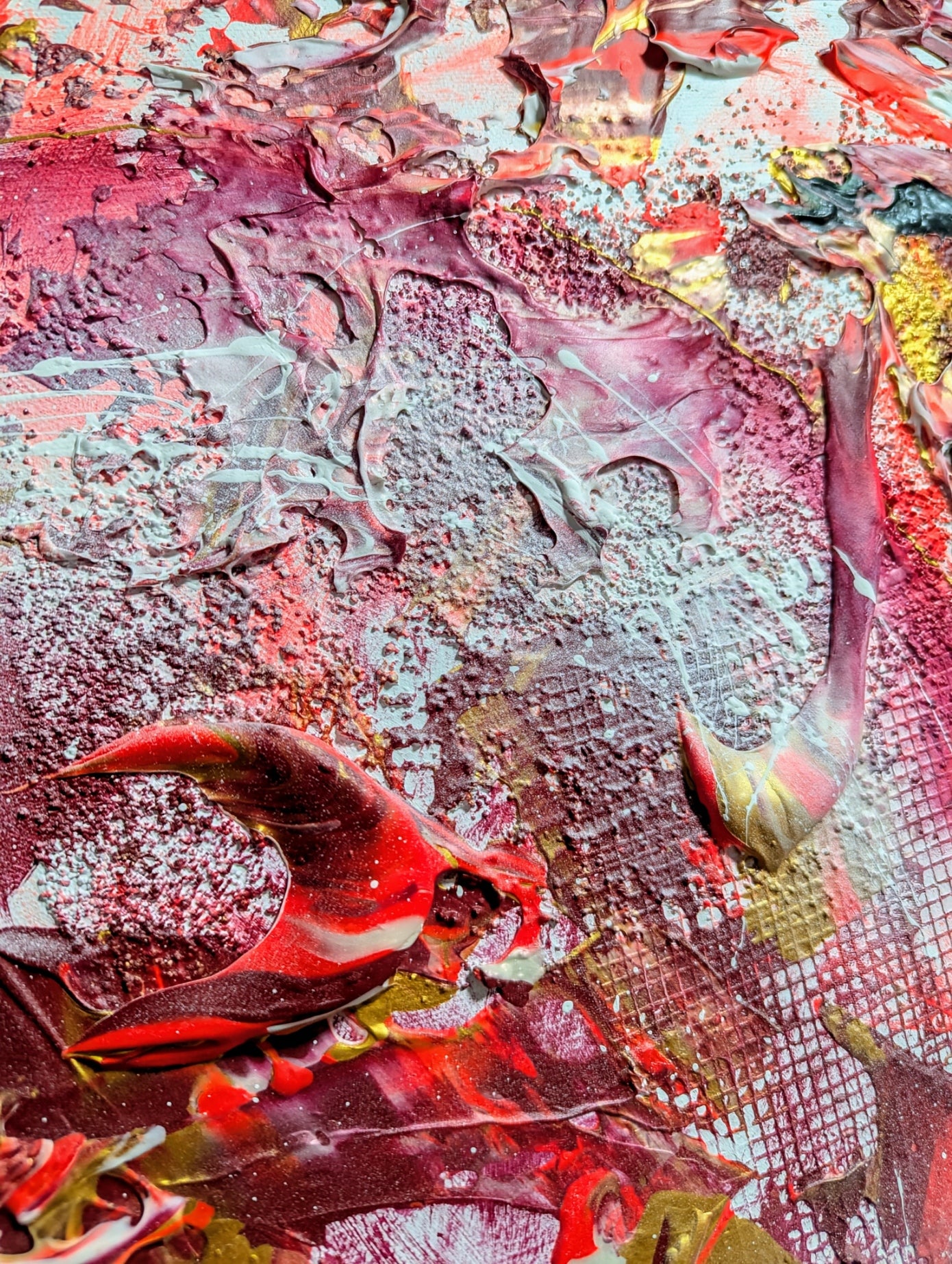 Toile abstraite ''S'offrir une rose''