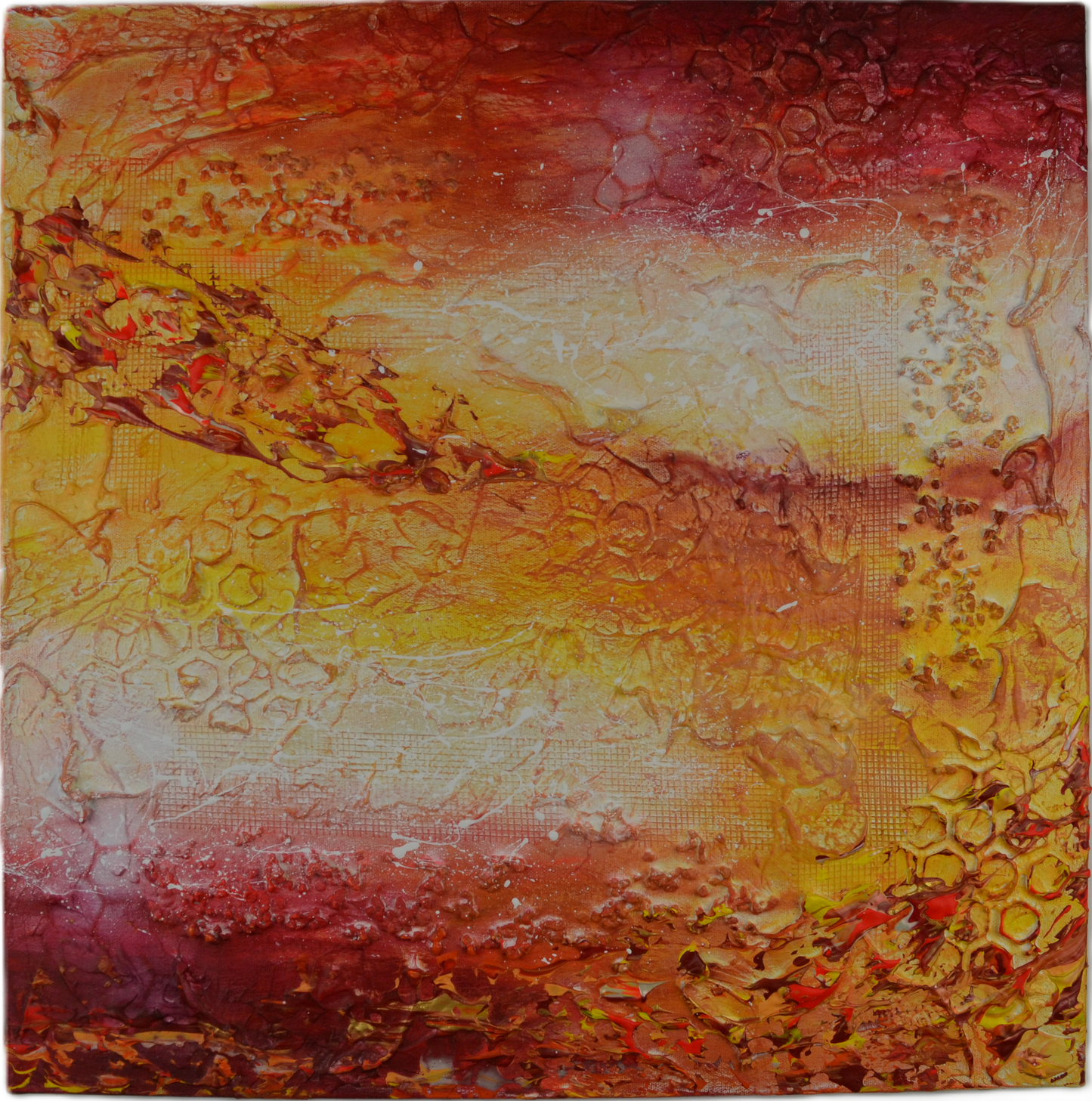 Toile abstraite ''Mettrais-tu une bûche, j'ai froid''