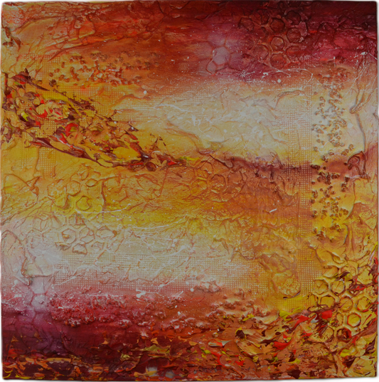 Toile abstraite ''Mettrais-tu une bûche, j'ai froid''