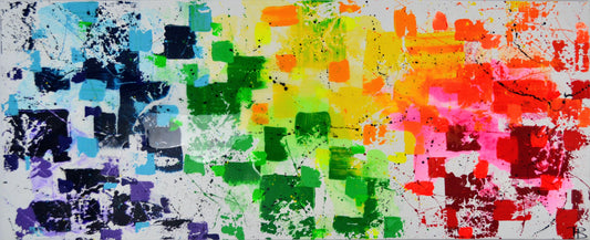 Toile abstraite "Rainbow"